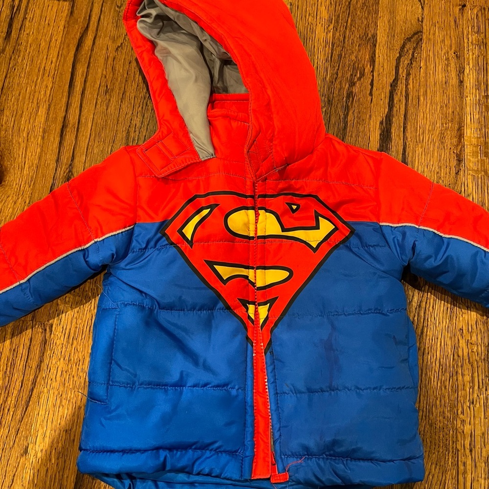 Kids Superman winter coat. Worn once.